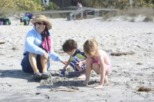 Sand castle with Nana on Manasota Beach